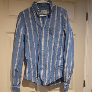 Abercrombie & Fitch Blue and White Striped Shirt